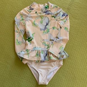 Janie and Jack toddler girl rash guard 3T